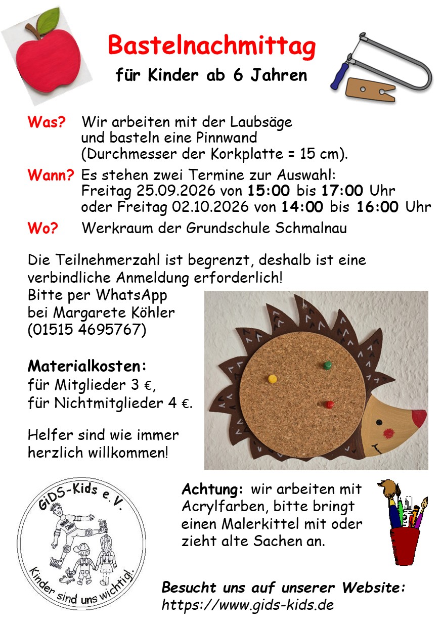 Flyer zu Herbstbasteln 2. Termin