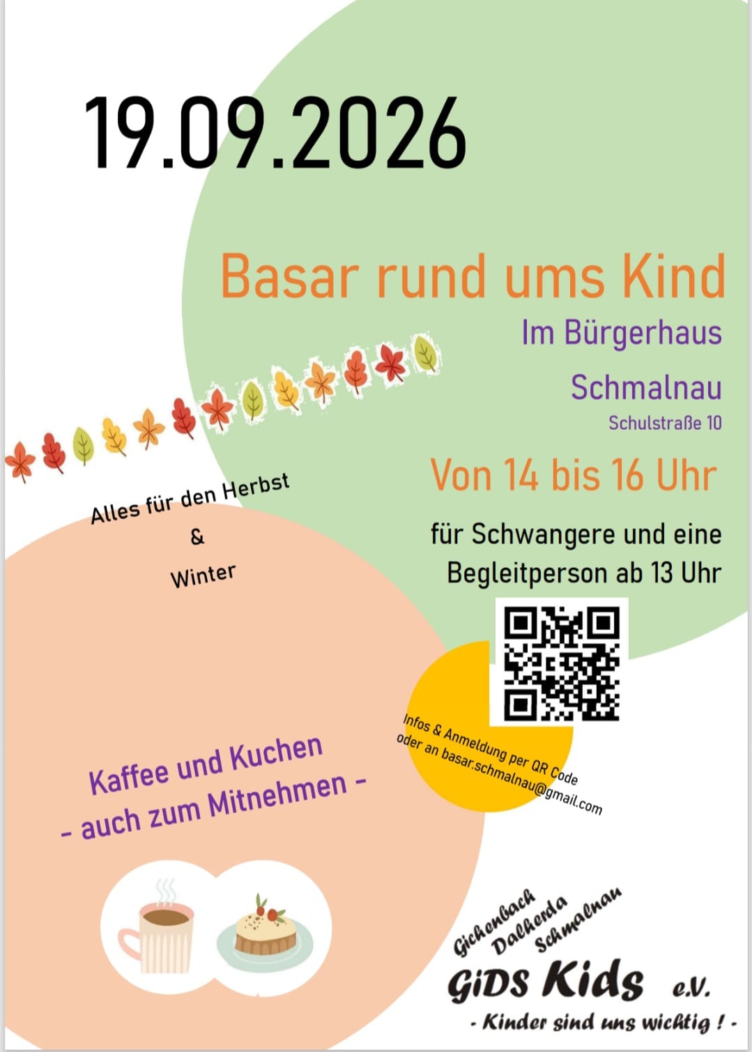 Flyer zu Basar rund ums Kind "Herbst und Winter"