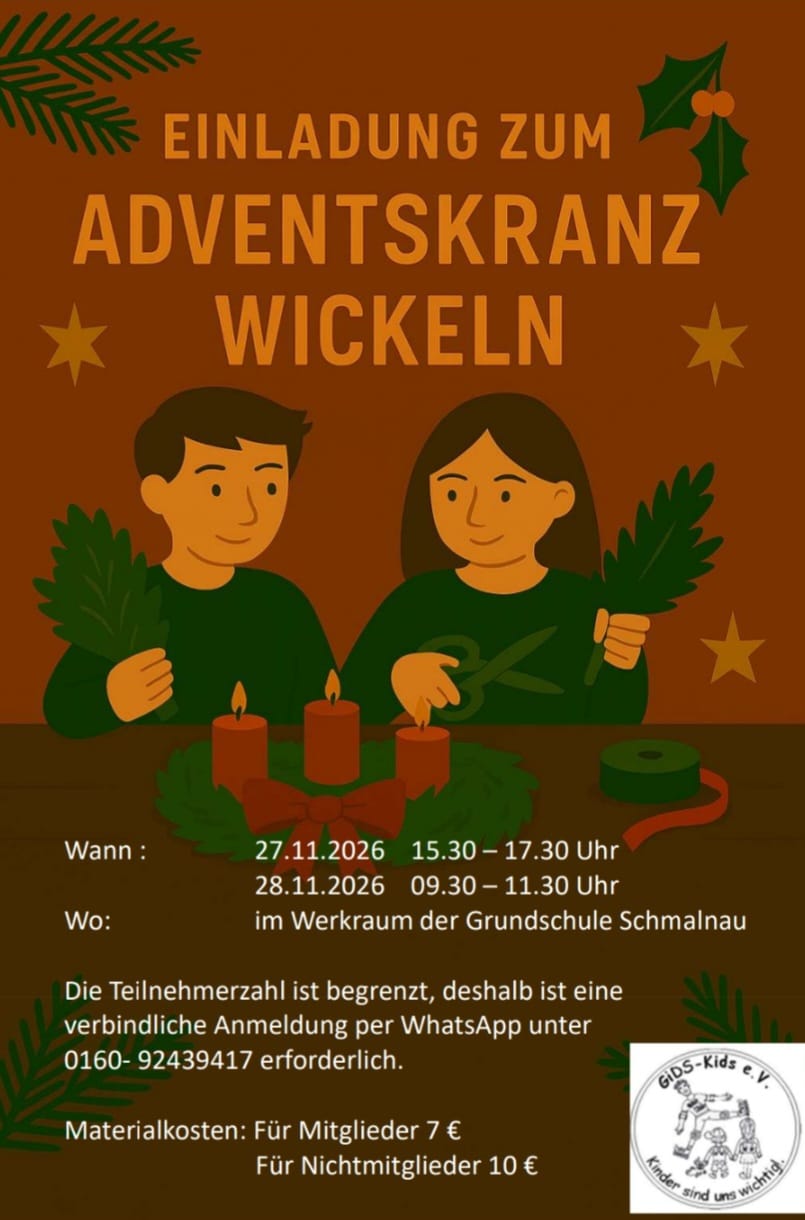 Flyer zu Adventskränze wickeln 2. Termin