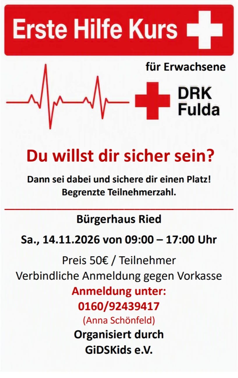Flyer zu Erste Hilfe Kurs für Erwachsene