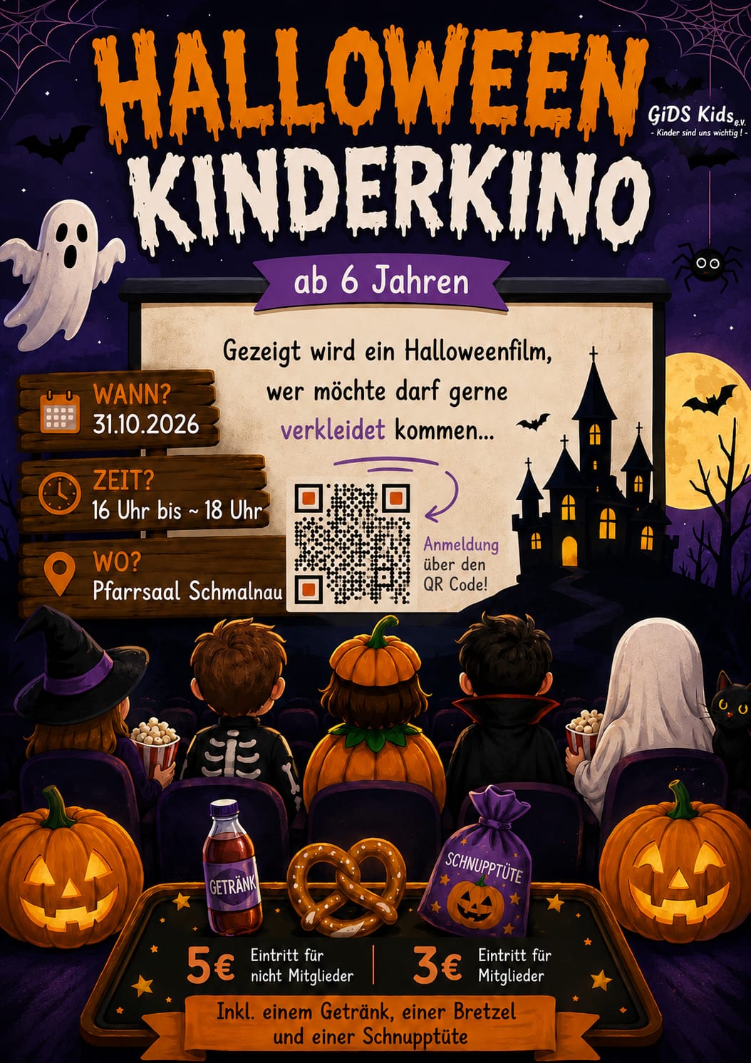 Flyer zu Kinovorführung für Kinder