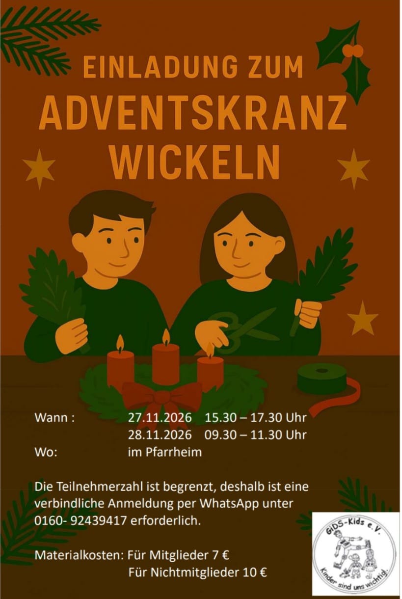 Flyer zu Adventskränze wickeln 2. Termin